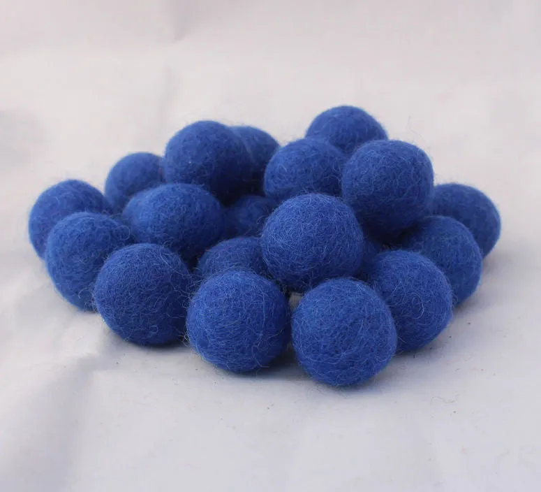 2 cm/20mm Felt Balls-Red, Black, Yellow, Blue, Gray