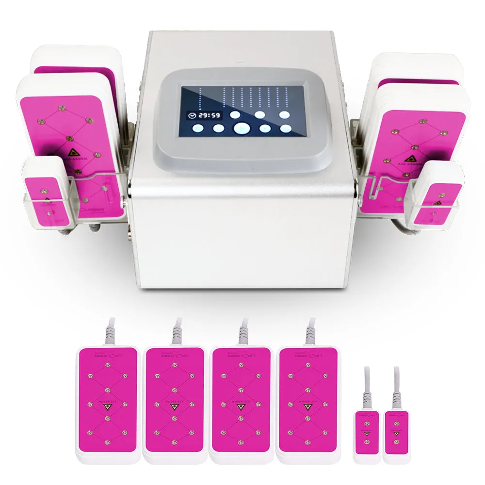 5mw 650NM Led Laser Weight Loss Body Slimming Beauty Machine 4 Big 2 Small Pads