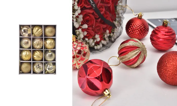 6cm Christmas Balls – 12pc Set in Gift Box