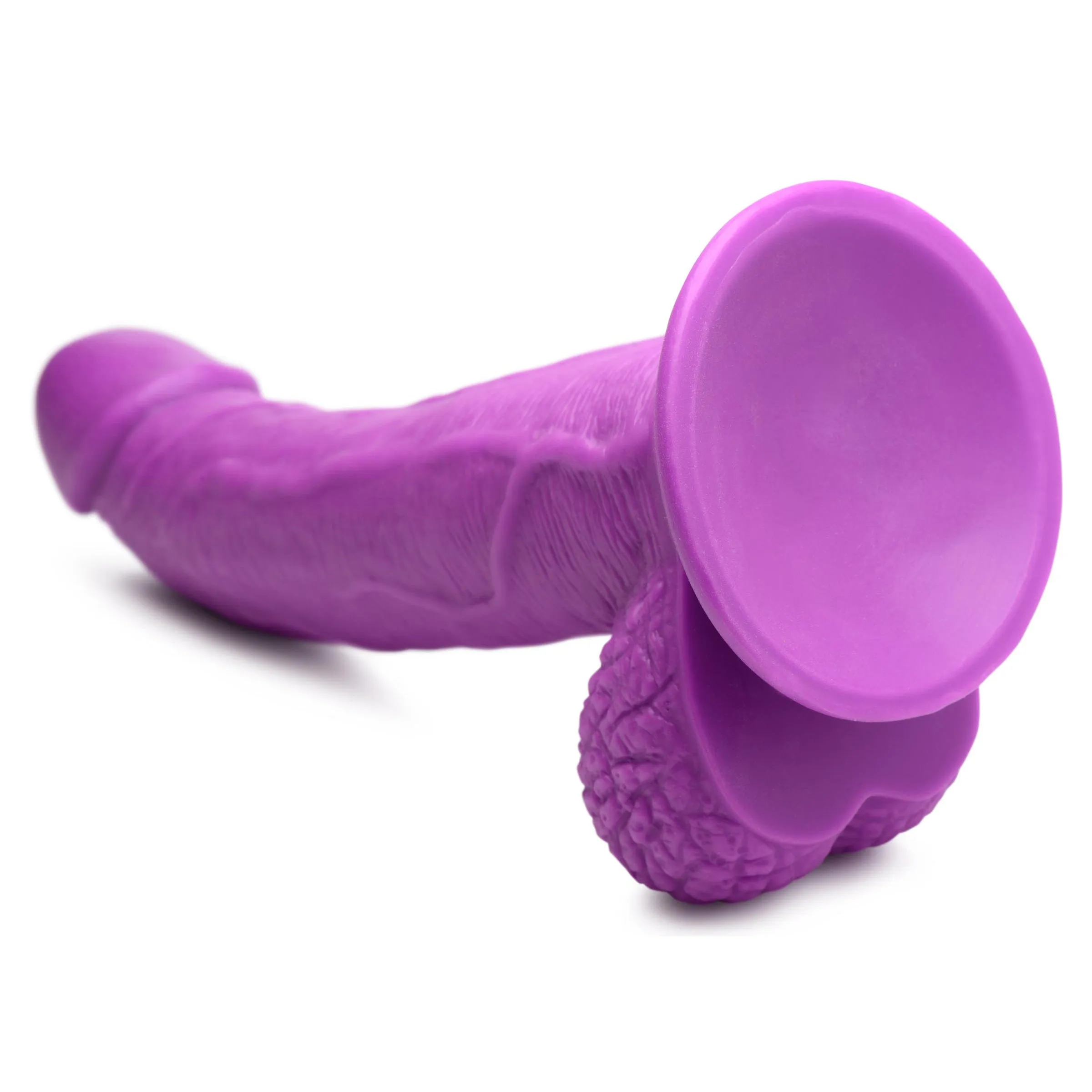 7.5" Dildo with Balls - Purple