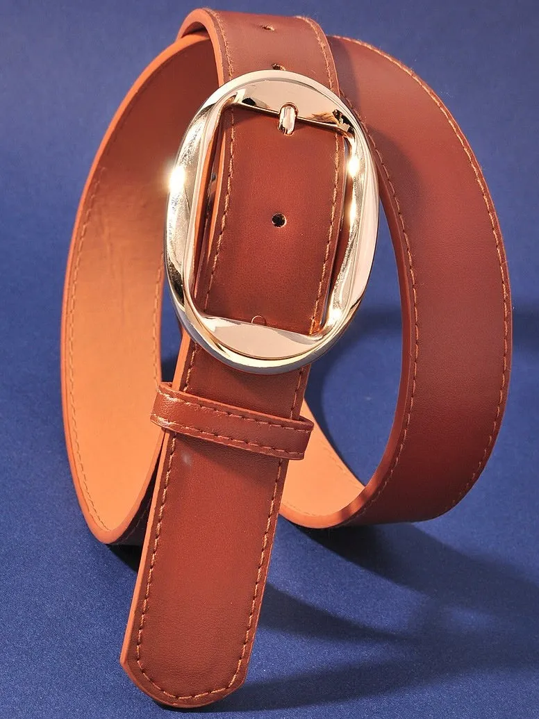 Angled Oval Buckle Belt