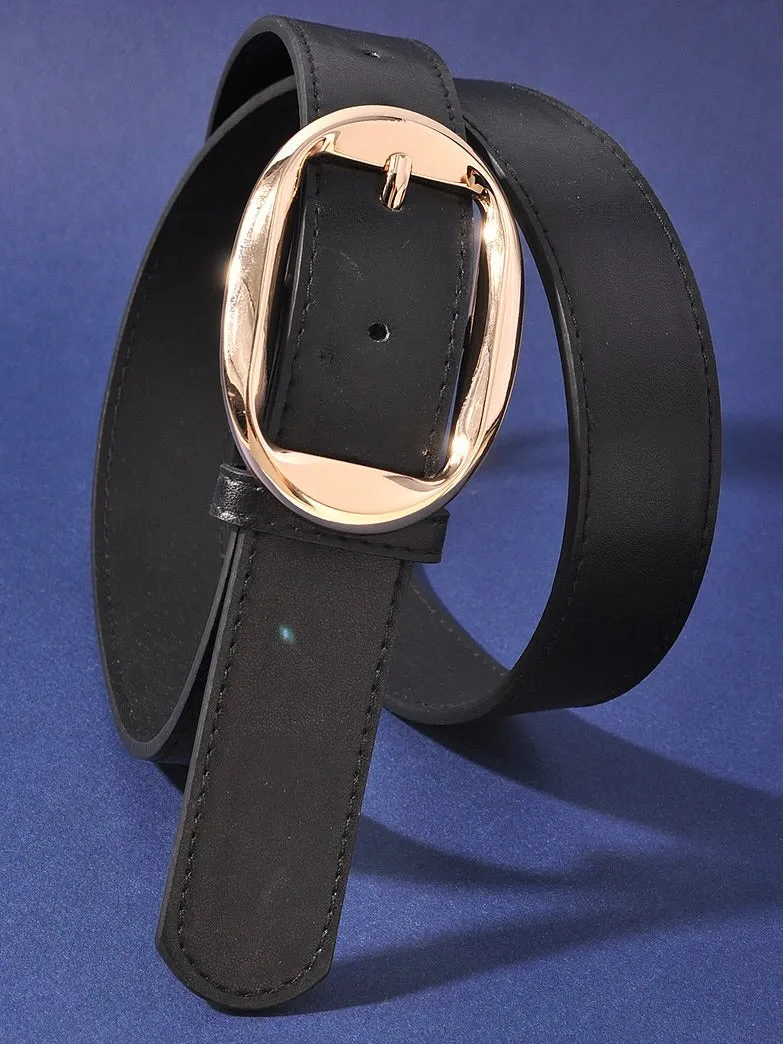 Angled Oval Buckle Belt