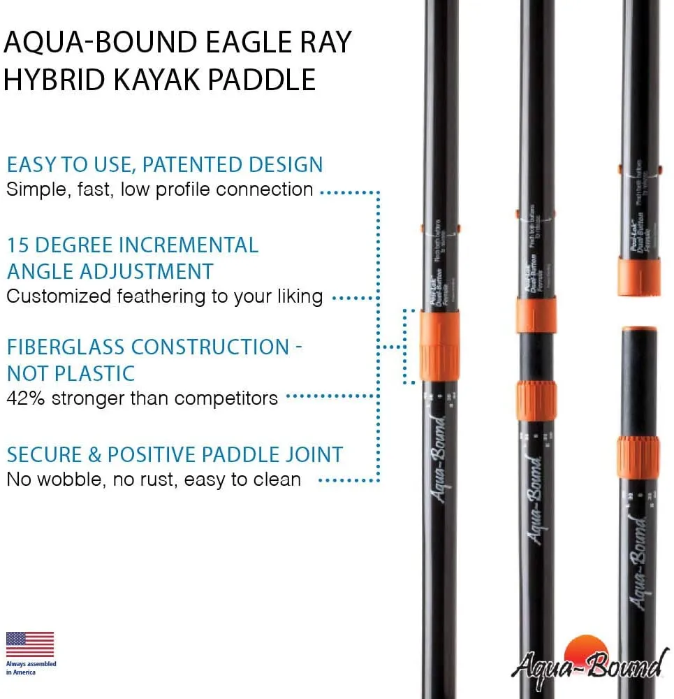 Aqua Bound MantaRay Hybrid 2-Piece White FG Blade/Posi-Lok Carbon Shaft