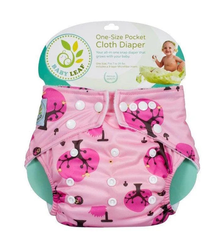 Baby Leaf Cherry Blossom One-Size Cloth Diapers