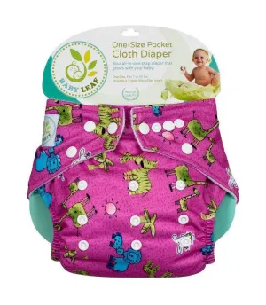 Baby Leaf Pink Safari One-Size Cloth Diapers