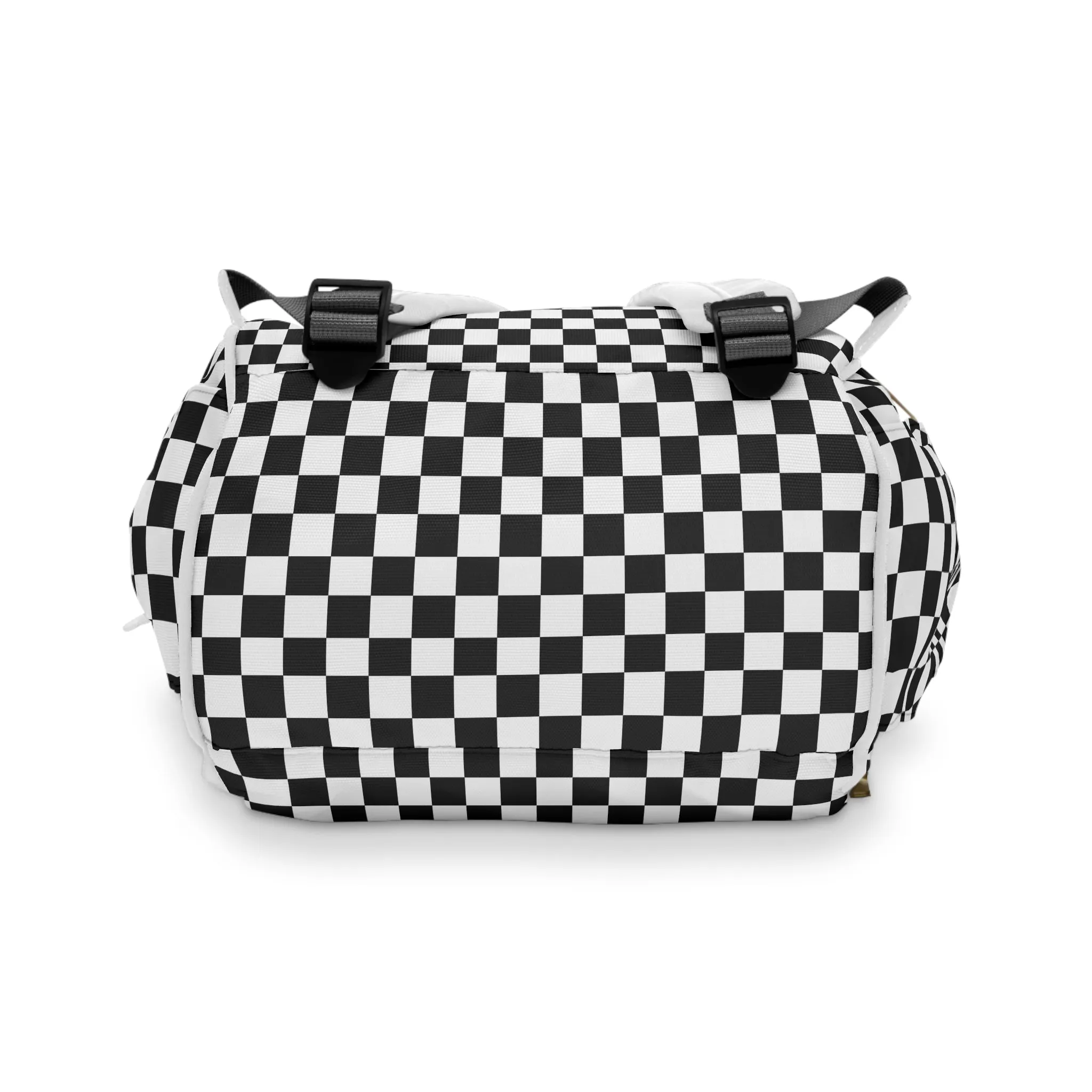 Checkered Diaper Backpack Black White Check Bag for Diapers and Moms to Be Backpack