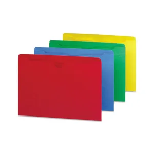 Colored Flat File Jackets w/Double-Ply Tab, Letter (box of 100)