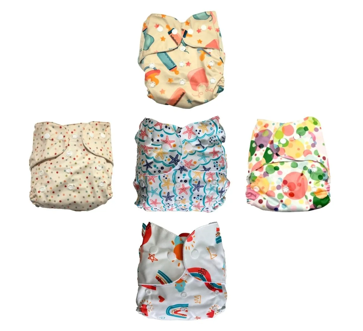 Combo of 5 Reusable Diapers - Option 7