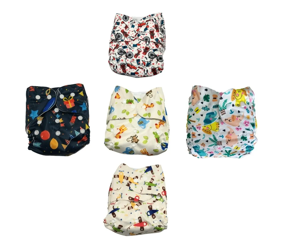 Combo of 5 Reusable Diapers - Option 9