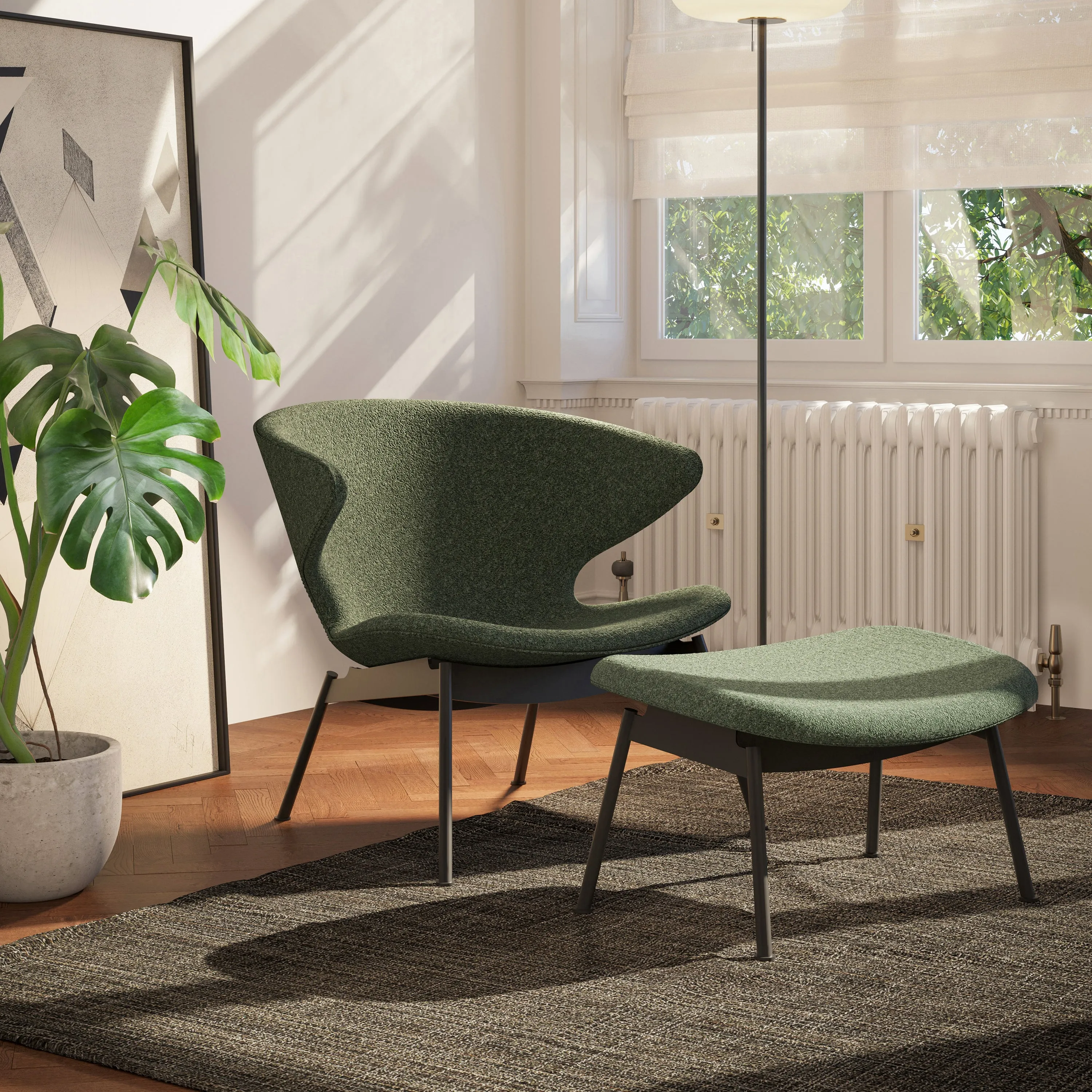 Ella Lounge Chair with Tubular Legs