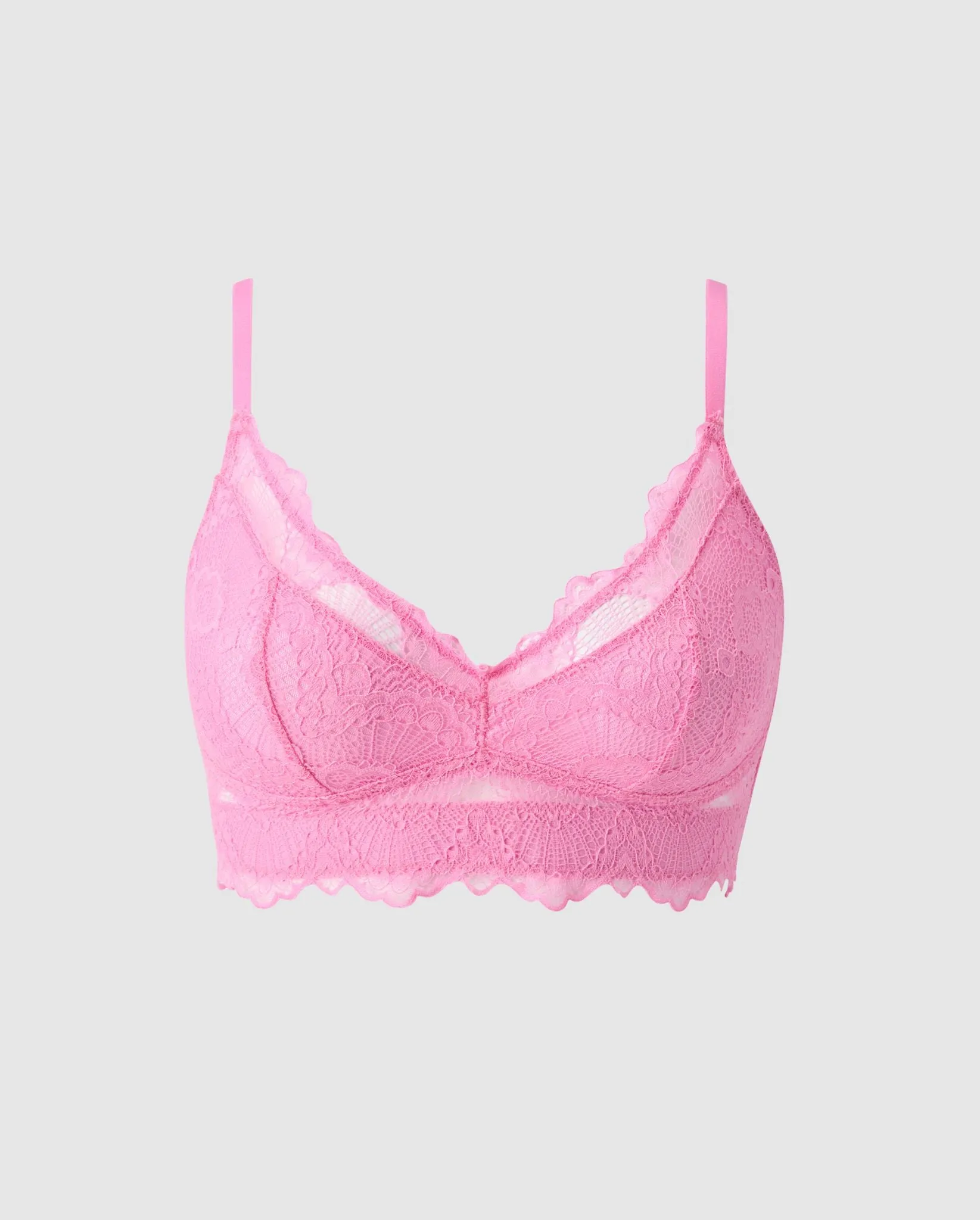 Lace Support  Bralette Candy Pink