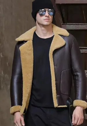 Men’s Dark Brown B3 Shearling Flight Aviator Jacket