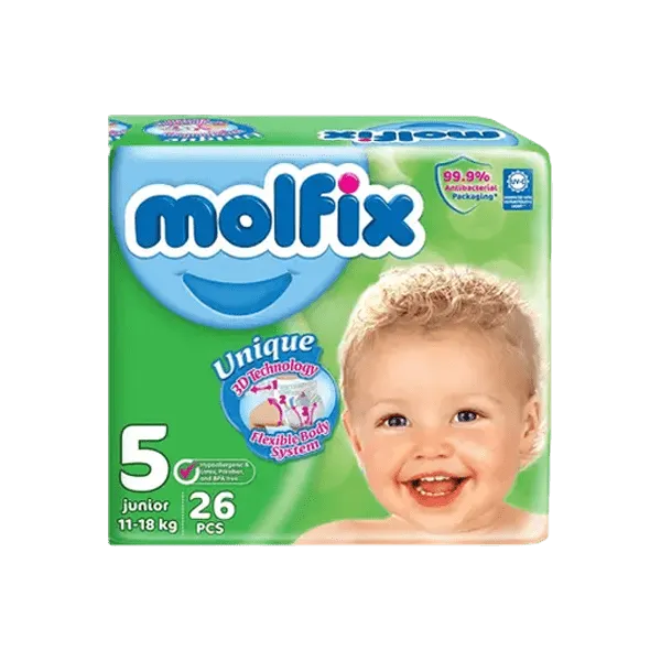 MOLFIX DIAPERS JUNIOR 5 - 26PCS - 11 TO 18 KG