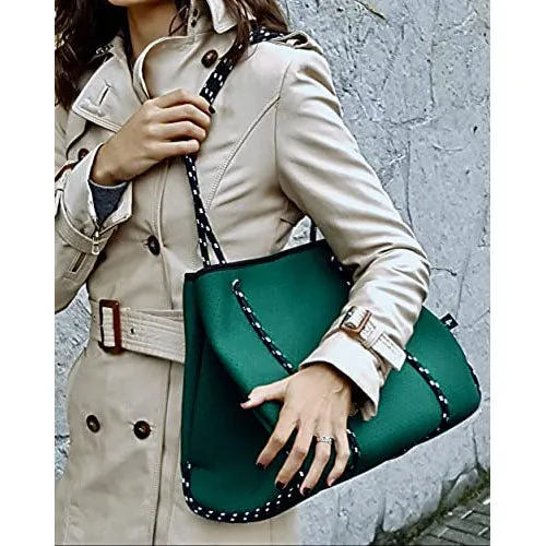 Neoprene Tote Bags for Women Large Bag Forest Green