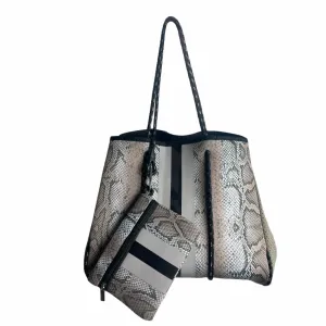 NP-4500 Snake Grey Grey Stripe Neoprene Tote Bag