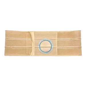 Nu-Hope Support Belt, Original Flat Panel, 2-1/4" Stoma, 7" Wide, Left, 1" From Bottom, Large (36" to 41" Waist), Beige