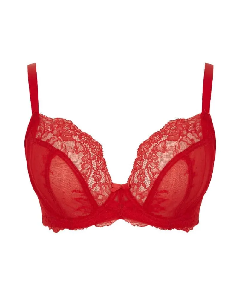 Panache Ana Non Padded Underwired Plunge Bra - Salsa Red