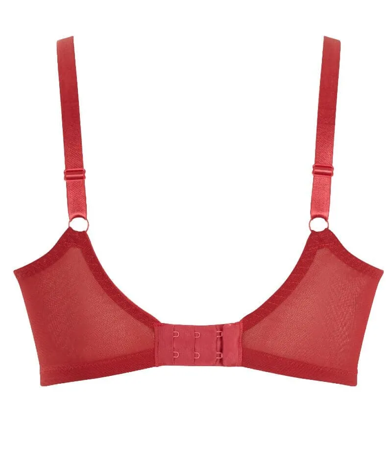 Panache Yasmin Non Padded Underwired Plunge Bra - Ruby