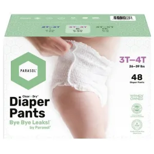 Parasol Clear Dry Natural Disposable Diaper Pants - 3T-4T - 48ct