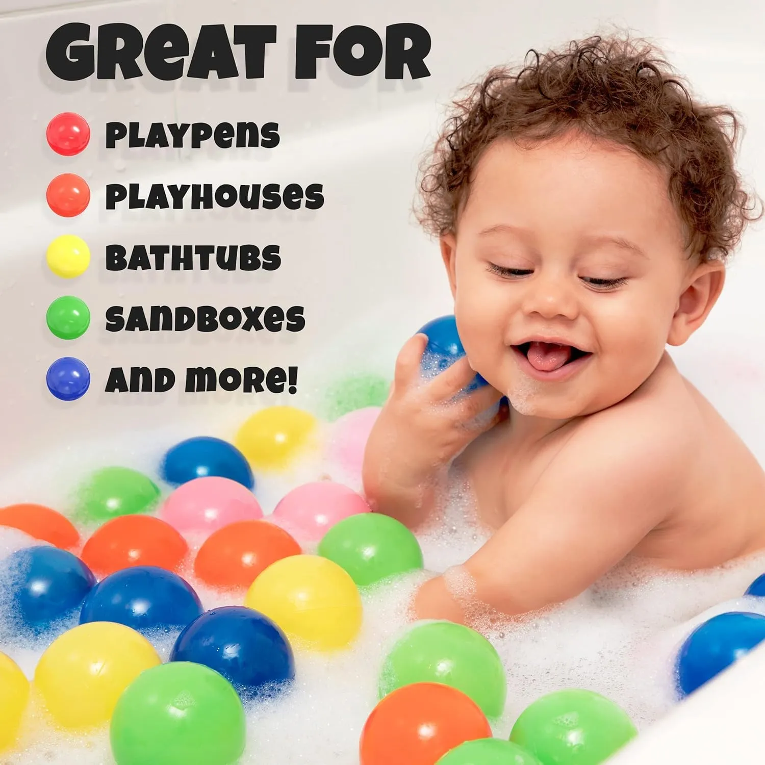 REZNOR 8 cm Soft and Child-Friendly Multi-Colored Play Pool Balls – 11 Vibrant, Engaging, and Easy-to-Hold Plastic Balls Designed for Kids with Gentle Edges, Set of 100