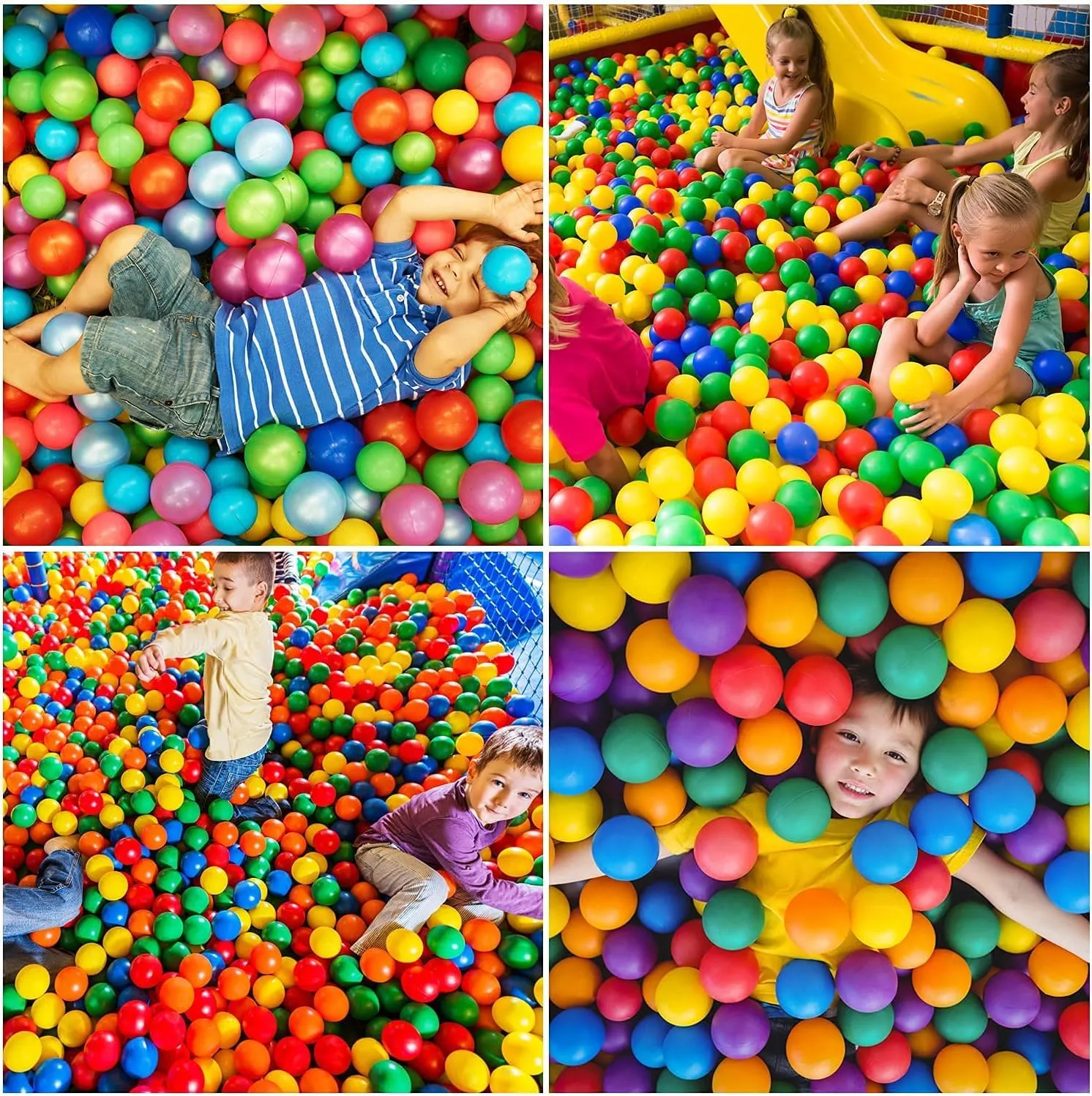 REZNOR 8 cm Soft and Child-Friendly Multi-Colored Play Pool Balls – 11 Vibrant, Engaging, and Easy-to-Hold Plastic Balls Designed for Kids with Gentle Edges, Set of 100