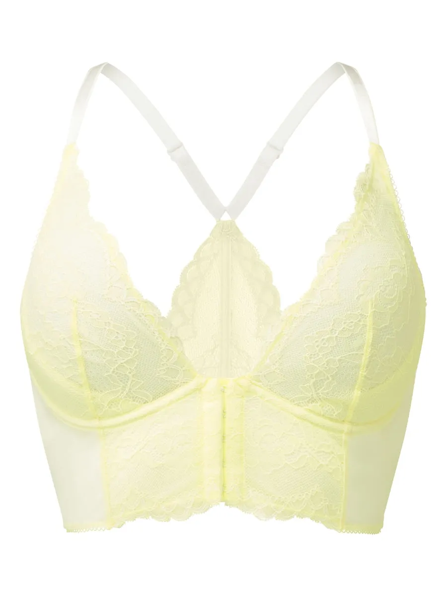 Superboost Lace Deep V Bralette - Lemon