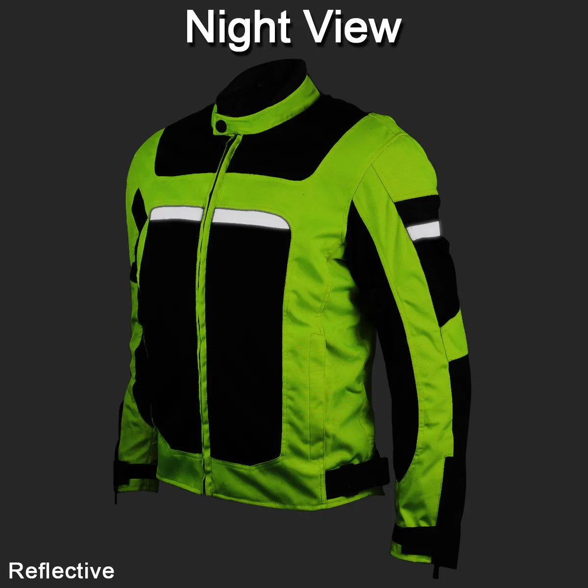 VL1624HG Advanced 3-Season Hi-Vis Mesh/Textile CE Armor Motorcycle Jacket