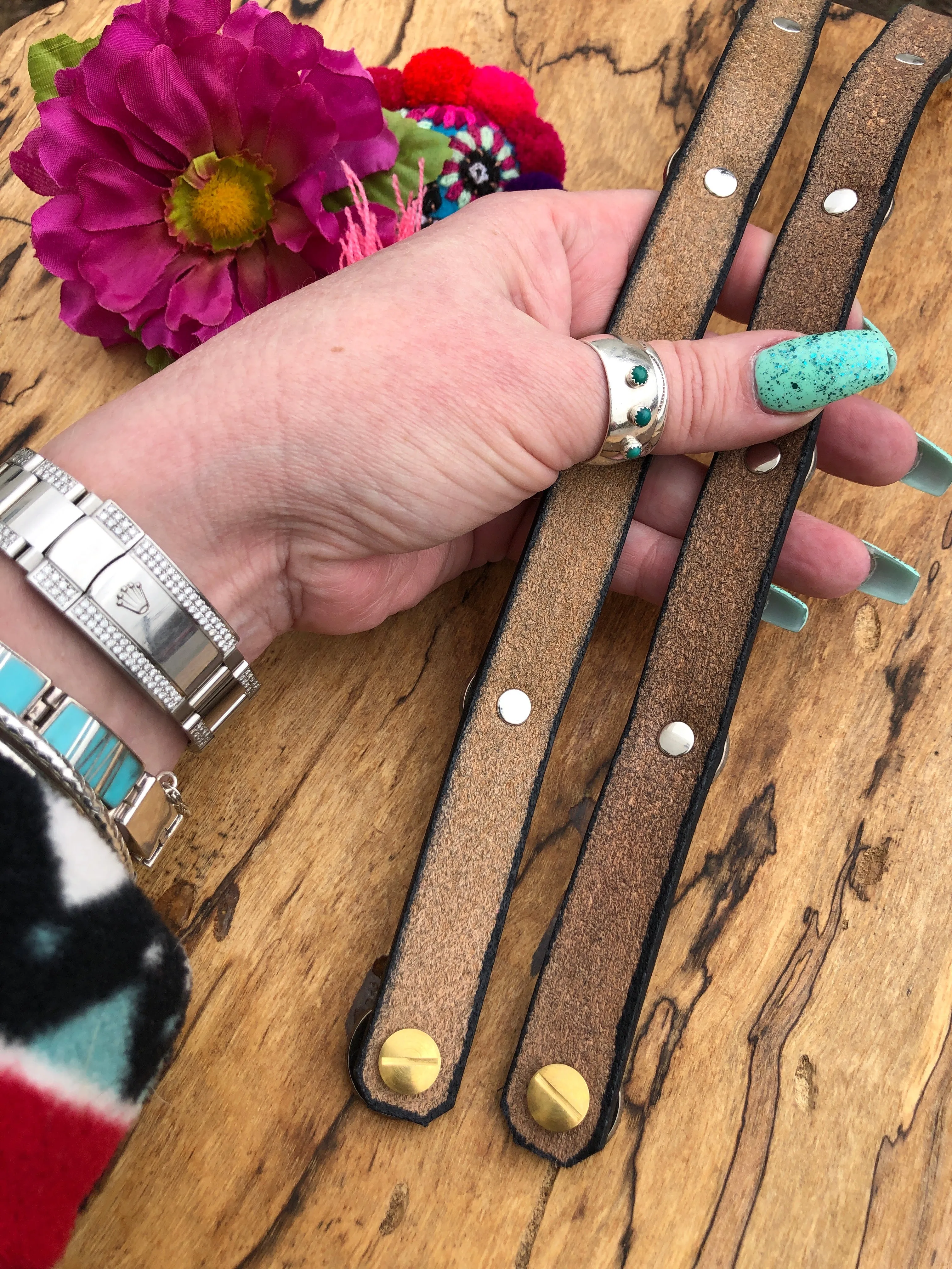 “Warrior“ Coin Leather Hatband